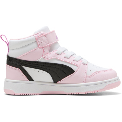 PUMA Rebound V6 Mid AC+ Sneaker Kinder 43 - PUMA white/PUMA black/pearl pink 35