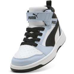 PUMA Rebound V6 Mid AC+ Sneaker Kinder 42 - PUMA white/snow mountain blue/PUMA black 35