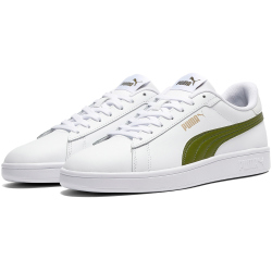 PUMA Smash 3.0 Leder-Sneaker 33 - PUMA white/olive green 38.5