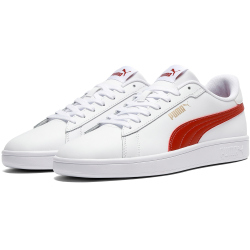 PUMA Smash 3.0 Leder-Sneaker 32 - PUMA white/bordeaux red 41