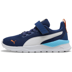 PUMA Anzarun Lite AC PS Kinder Sneaker mit Klettverschluss 48 - blue jewel/puma white/vermillion 28