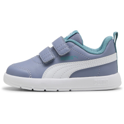 PUMA Courtflex V3 Baby-Sneaker mit Klettverschluss 17 - gray sky/puma white/baltic sea blue 21