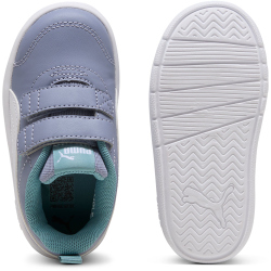 PUMA Courtflex V3 Baby-Sneaker mit Klettverschluss 17 - gray sky/puma white/baltic sea blue 21
