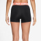 NIKE Pro Mid-Waist kurze Leggings Damen 013 - black/crimson bliss/white XXS
