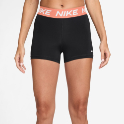 NIKE Pro Mid-Waist kurze Leggings Damen 013 - black/crimson bliss/white XS