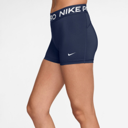 NIKE Pro Mid-Waist kurze Leggings Damen 410 - midnight navy/white XS