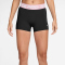 NIKE Pro Mid-Waist kurze Leggings Damen 013 - black/pink foam/white M