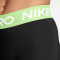 NIKE Pro Mid-Waist kurze Leggings Damen 011 - black/barely volt/white XS