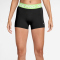 NIKE Pro Mid-Waist kurze Leggings Damen 011 - black/barely volt/white M
