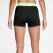 NIKE Pro Mid-Waist kurze Leggings Damen 011 - black/barely volt/white M