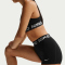 NIKE Pro Mid-Waist kurze Leggings Damen 010 - black/white XXS