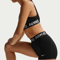 NIKE Pro Mid-Waist kurze Leggings Damen 010 - black/white XS