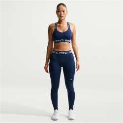 NIKE Pro Mid-Waist Leggings Damen 410 - midnight navy/white S