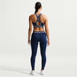 NIKE Pro Mid-Waist Leggings Damen 410 - midnight navy/white S