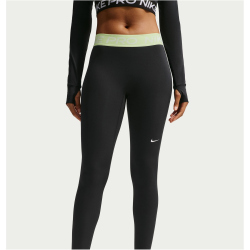NIKE Pro Mid-Waist Leggings Damen 011 - black/barely volt/white XXL