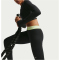 NIKE Pro Mid-Waist Leggings Damen 011 - black/barely volt/white XXL
