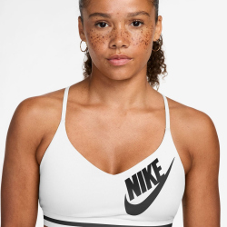 NIKE Indy Light-Support Sport-BH Damen 100 - white/white/black/black XL