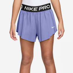NIKE Pro Dri-FIT 2in1 Shorts Mädchen 569 - light thistle/black/white XS (122-128 cm)