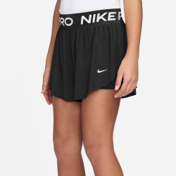 NIKE Pro Dri-FIT 2in1 Shorts Mädchen 010 - black/black/white XS (122-128 cm)