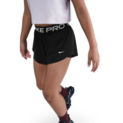 NIKE Pro Dri-FIT 2in1 Shorts Mädchen 010 - black/black/white XS (122-128 cm)