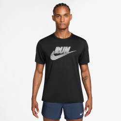 NIKE Miler Dri-FIT UV-Repel Run Engery Laufshirt Herren 010 - black/white M