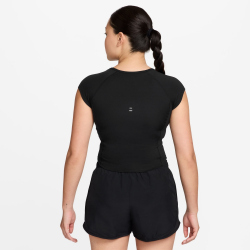 NIKE Swift Dri-FIT Laufshirt Damen 010 - black/white/reflective silv/white XL
