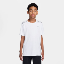 NIKE Miler Dri-FIT Trainingsshirt Kinder 100 - white/white/htr/reflective silv L (147-158 cm)