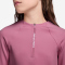 NIKE Pro Dri-FIT 1/2-Zip Trainingsshirt Mädchen 641 - peony/peony/white XS (122-128 cm)