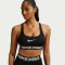 NIKE Pro Light-Support Sport-BH Damen 010 - black/white/metallic silver S