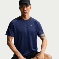 NIKE Stride Dri-FIT ADV kurzarm Laufshirt Herren 410 - midnight navy/reflective silv S