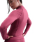 NIKE Pro Dri-FIT Warm Langarmshirt Damen 634 - sweet beet/white XXL
