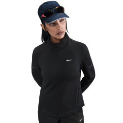 NIKE Swift Therma-FIT Turtle Neck langarm Laufshirt Damen 010 - black/reflective silv L