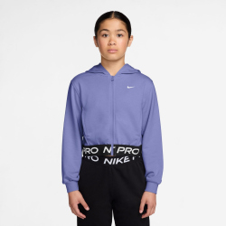 NIKE Pro Dri-FIT Fleece Hoodie Mädchen 569 - light thistle/light thistle/black/white S (128-137 cm)