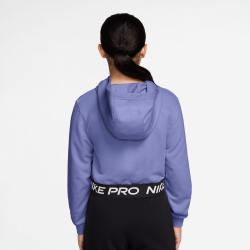 NIKE Pro Dri-FIT Fleece Hoodie Mädchen 569 - light thistle/light thistle/black/white L (146-156 cm)