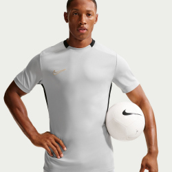 NIKE Academy Dri-FIT Fußball kurzarm Trainingsshirt Herren 077 - lt smoke grey/black/white/metallic gold XL