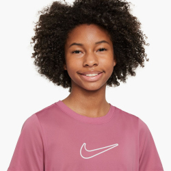 NIKE One Dri-FIT kurzarm Trainingsshirt Mädchen 641 - peony/white L (146-156 cm)