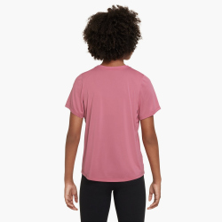 NIKE One Dri-FIT kurzarm Trainingsshirt Mädchen 641 - peony/white L (146-156 cm)