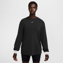 NIKE One Relaxed Dri-FIT Langarmshirt Damen 011 - black/white S