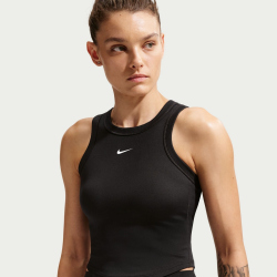 NIKE One Fitted Dri-FIT Cropped Tanktop Damen 011 - black/white XS