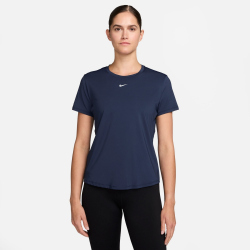 NIKE One Classic Dri-FIT kurzarm Fitness-Trainingsshirt Damen 413 - midnight navy/white S