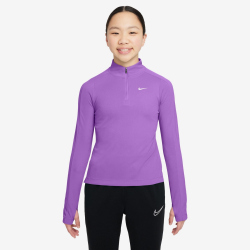 NIKE Dri-FIT 1/2-Zip langarm Trainingsshirt Mädchen 522 - bright violet/white L (146-156 cm)