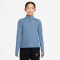 NIKE Dri-FIT 1/2-Zip langarm Trainingsshirt Mädchen 486 - work blue/white S (128-137 cm)