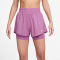 NIKE One Dri-FIT High-Waist 3" 2in1 Shorts Damen 503 - lt magenta/white L