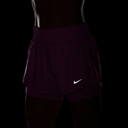 NIKE One Dri-FIT Mid-Rise 3" 2in1 Shorts Damen 503 - lt magenta/white L