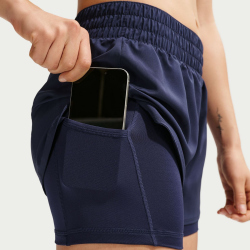 NIKE One Dri-FIT Mid-Rise 3" 2in1 Shorts Damen 411 - midnight navy/white L