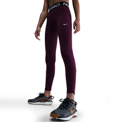 NIKE Pro Leggings Mädchen 610 - bordeaux/black/white L (146-156 cm)