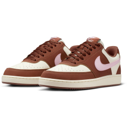 NIKE Court Vision Low Premium Sneaker Damen 004 - soft pearl/pink foam-fauna brown 36.5