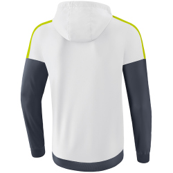 erima Squad Pr&auml;sentationsjacke mit Kapuze white/slate grey/bio lime L