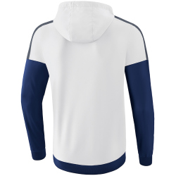 erima Squad Pr&auml;sentationsjacke mit Kapuze white/new navy/slate grey L
