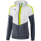 erima Squad Pr&auml;sentationsjacke mit Kapuze Damen white/slate grey/bio lime 34